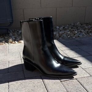 H&M Glossy Black Heeled Boots